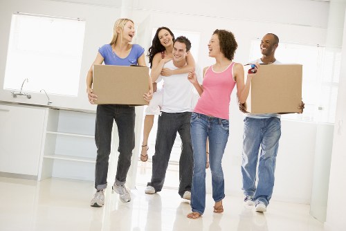 Office relocation planning in Bromleycommon with movers preparing business equipment